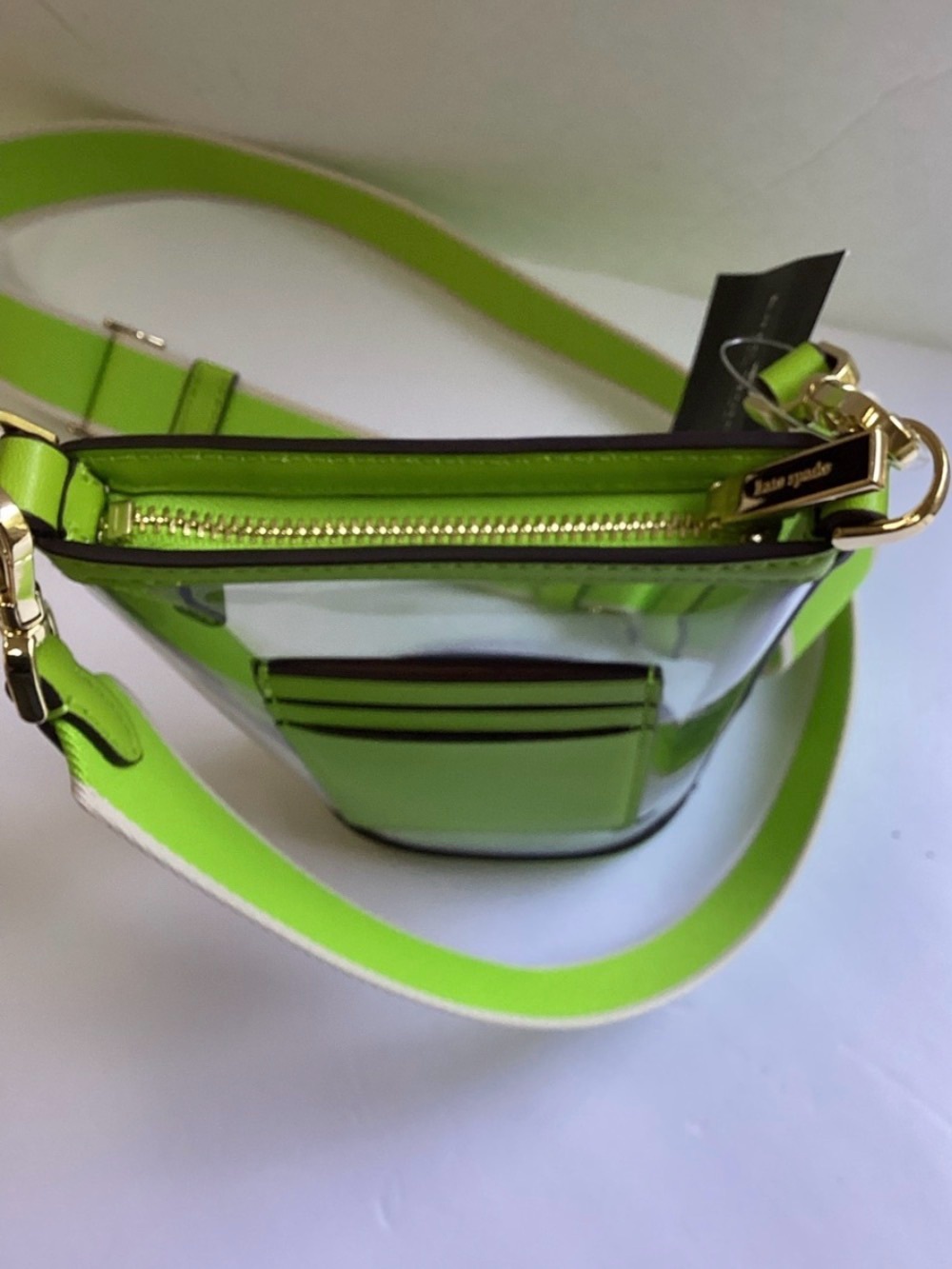 kate spade Clear Crossbody Bag with Lime Green Trim - Picture 3 of 5